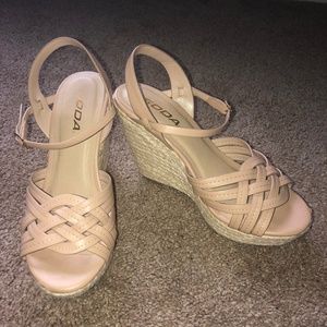 Nude Platform Wedges